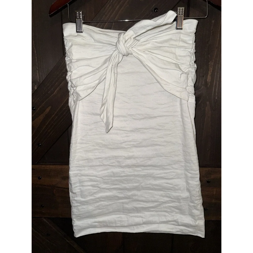 Nicole Miller Artelier Women's Sz 6 White Cotton Tie‎ Front Skirt